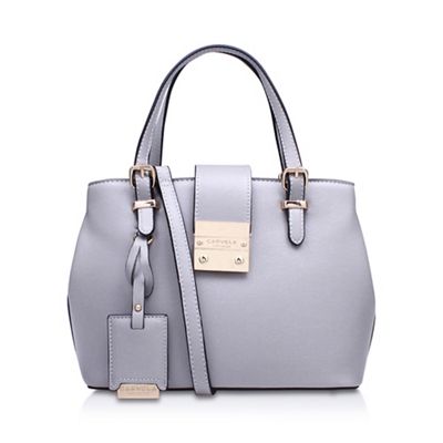 Grey 'Micro Mandy' slouch handbag with shoulder straps